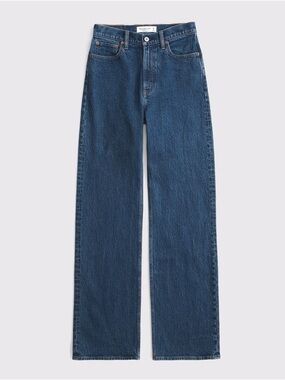 Abercrombie & Fitch high rise 90s relaxed Straight Leg Jeans in Dark Blue